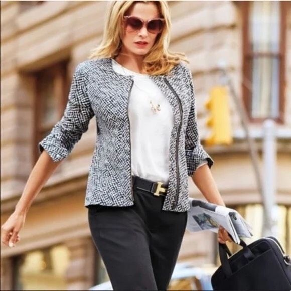 Cabi Cliffside Motto Style Abstract Print Jacket size M - Picture 1 of 10